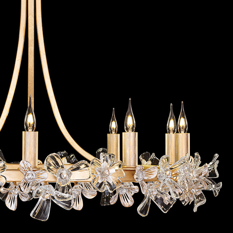 Azu 34.5'' Gold Leaf Crystal Chandelier