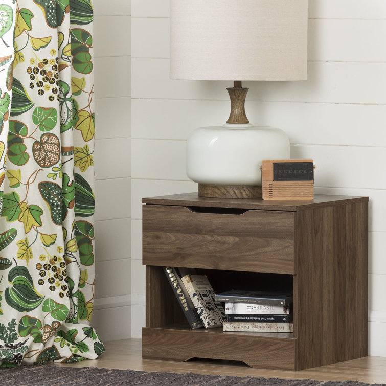 Holland Contemporary 1-Drawer Nightstand in Natural Walnut