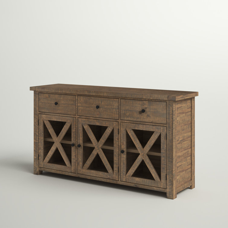 Carlyle Crossing 64'' Brown Solid Pine Sideboard
