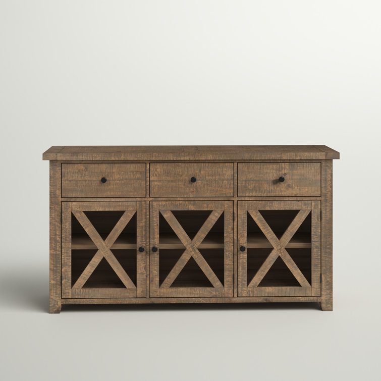 Carlyle Crossing 64'' Brown Solid Pine Sideboard
