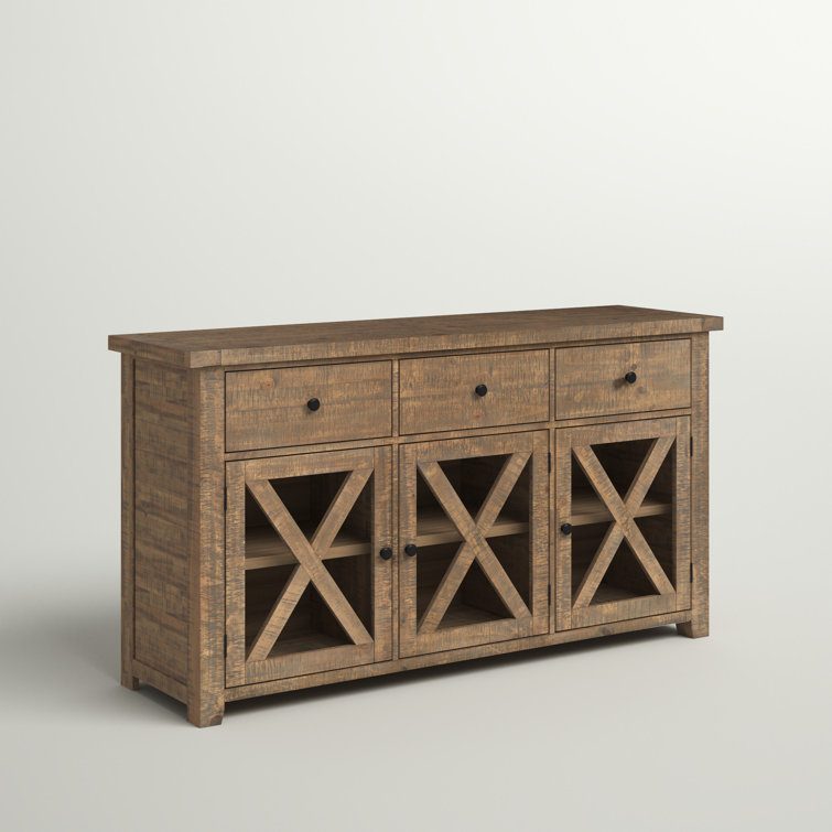 Carlyle Crossing 64'' Brown Solid Pine Sideboard