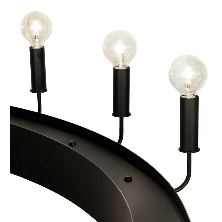 Tulin 24-Light Black Metal Finish LED Wagon Wheel Chandelier