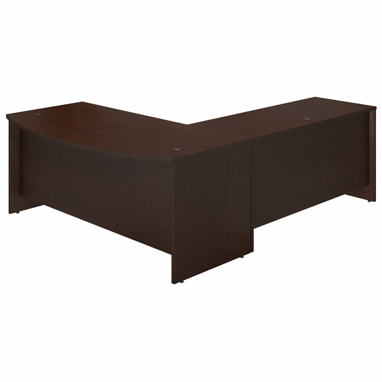 Mocha Cherry L-Shaped Office Desk with Return
