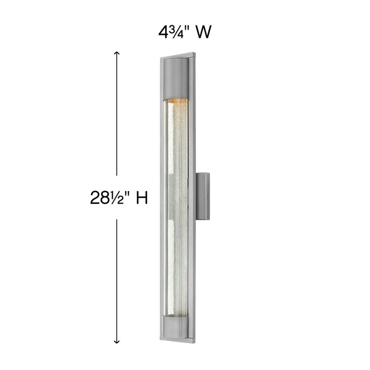 Mist Titanium 28.5" Seedy Glass Outdoor Wall Mount Light