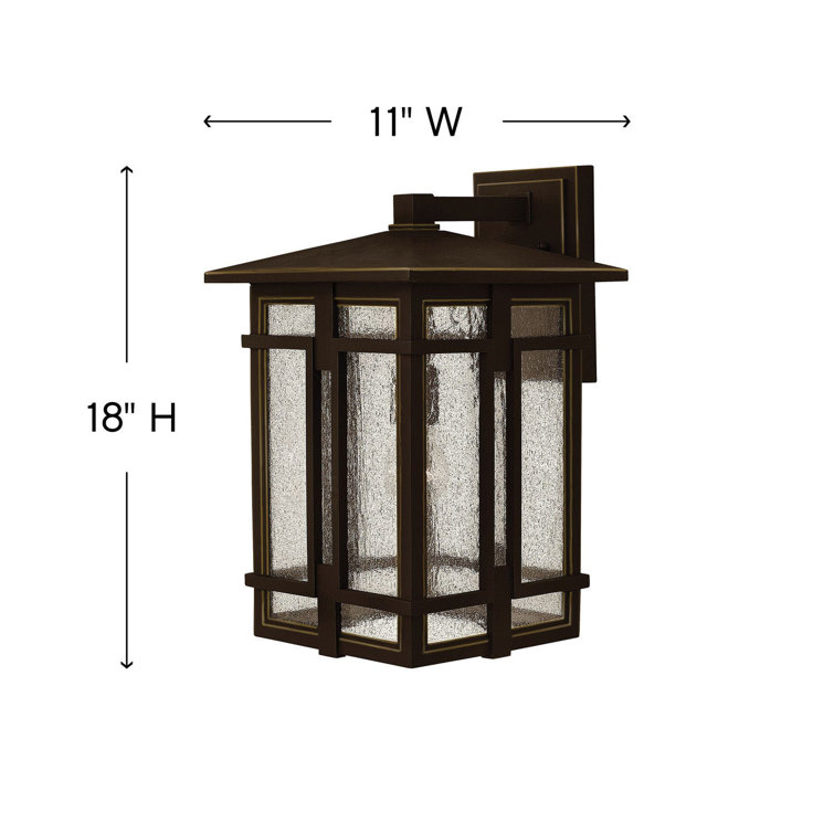Tucker 18" Bronze Outdoor Wall Lantern with Clear Seedy Glass