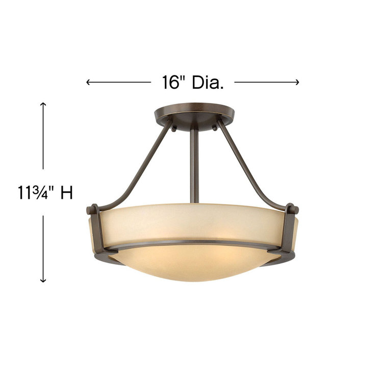Elegant Antique Nickel 4-Light Semi-Flush Mount with Etched Glass