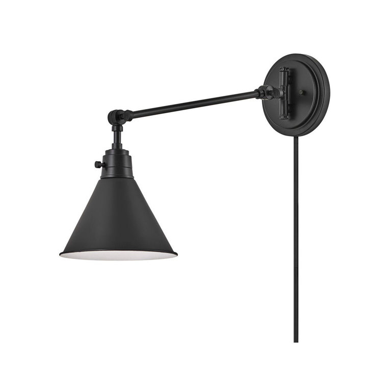 Black Adjustable Steel Single Light Wall Sconce