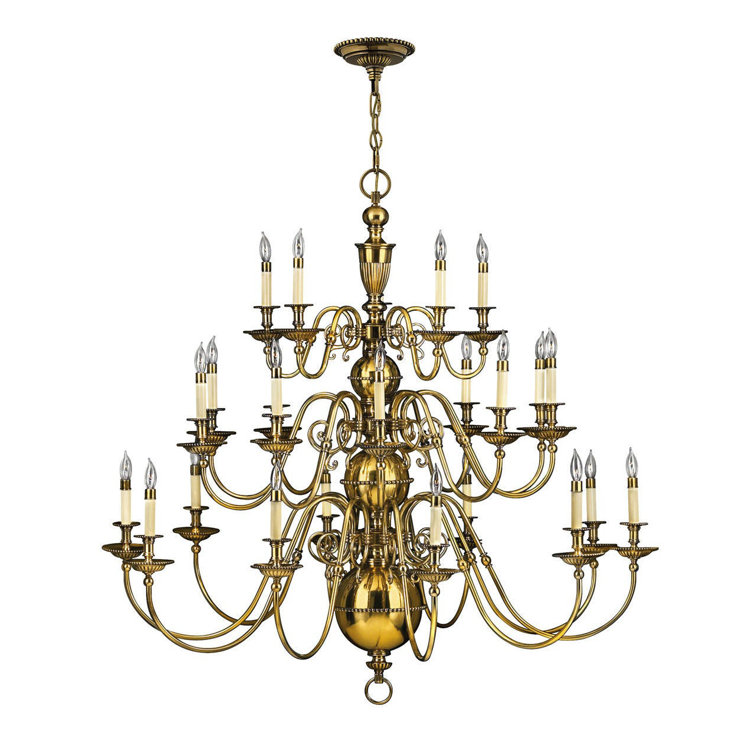 Cambridge Classic Burnished Brass Beaded 25-Light Chandelier