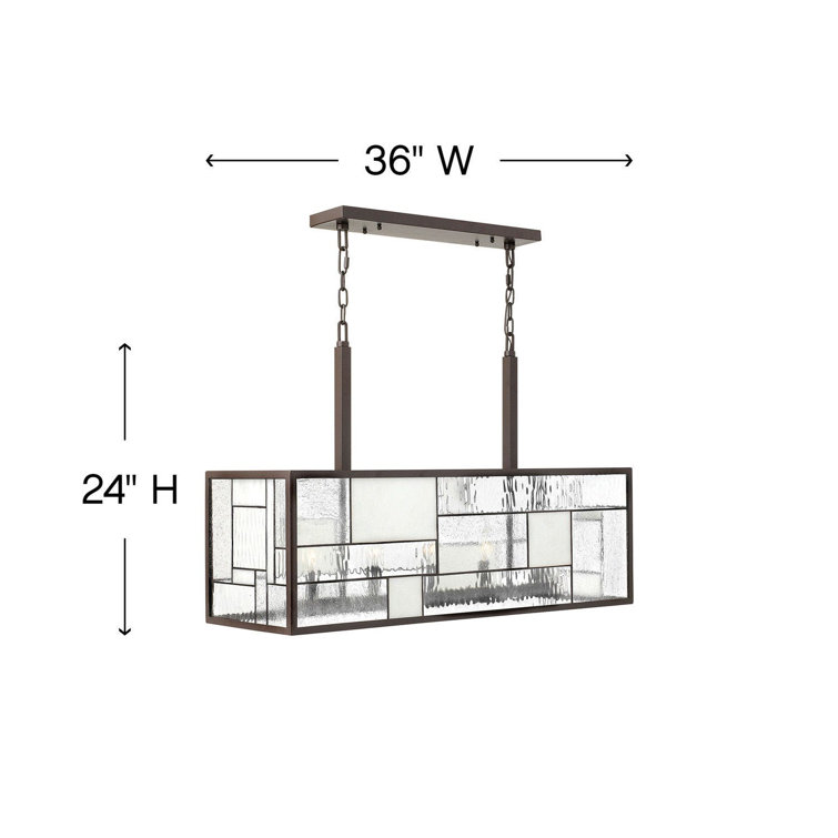 Mondrian Buckeye Bronze 5-Light Craftsman Kitchen Island Pendant