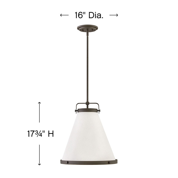 Black Transitional LED Pendant with Off-White Shade