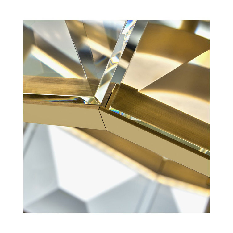 Heritage Brass LED Semi-Flush Mount with Faceted Crystal