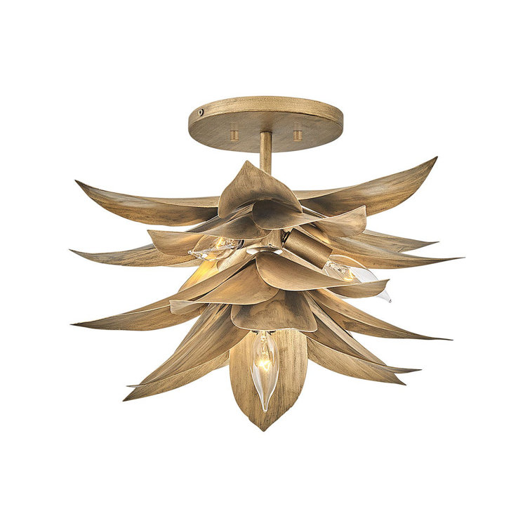 Burnished Gold 4-Light Bohemian Pendant with LED Option