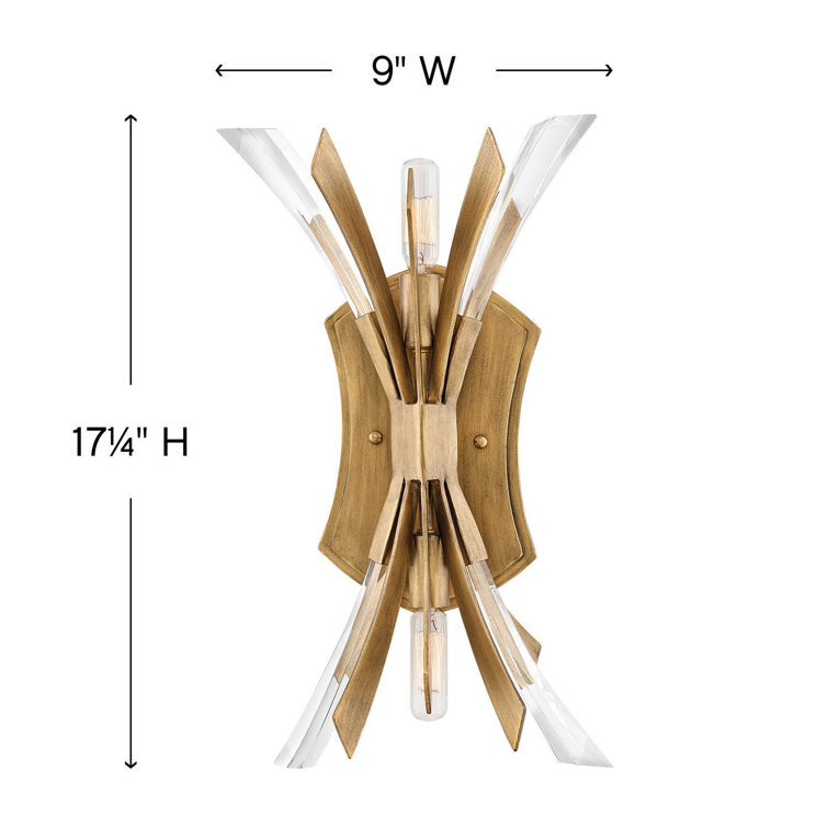 Vida Burnished Gold 2-Light Candelabra Wall Sconce