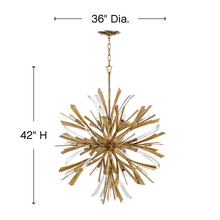 Vida Crystal Accents Burnished Gold Orb Chandelier, 42"