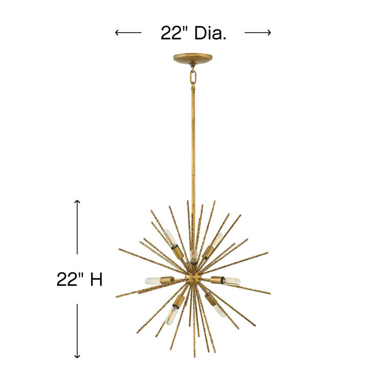 Burnished Gold Sputnik Sphere 8-Light Chandelier