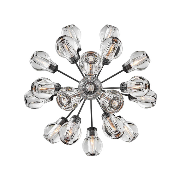 Elise Black and Crystal 19-Light Sputnik Chandelier