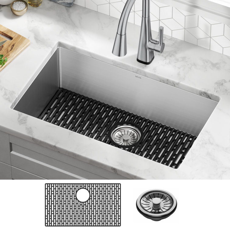 Dark Gray Granite Composite Workstation Kitchen Sink with Workflow Ledge