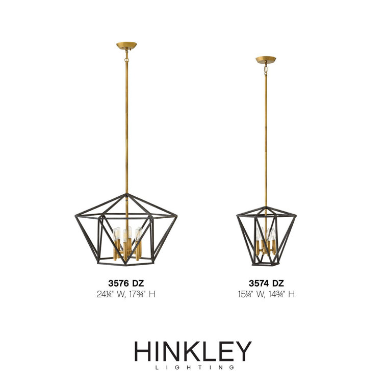 Aged Zinc Brass Cage 6-Light Chandelier