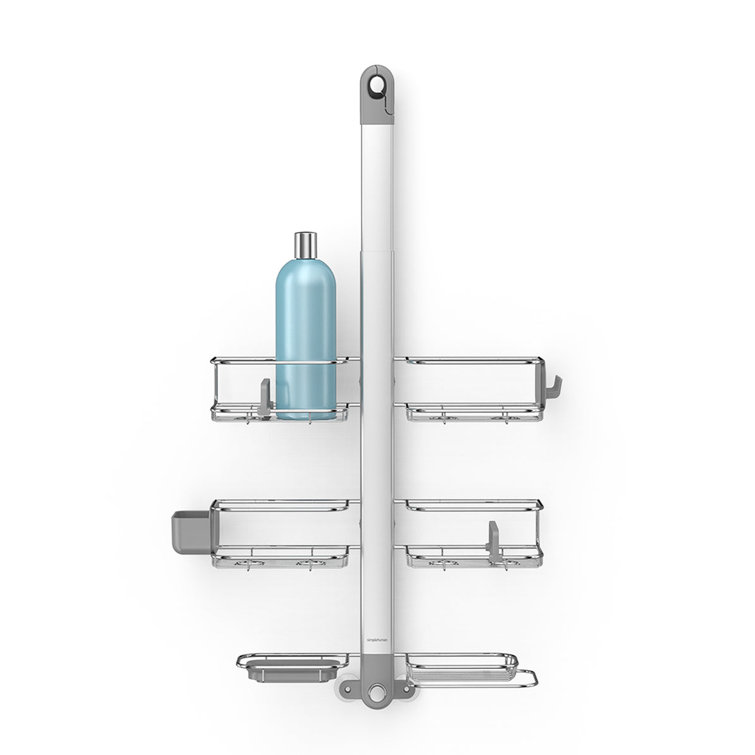XL Stainless Steel Adjustable Shower Caddy with Suction Mount
