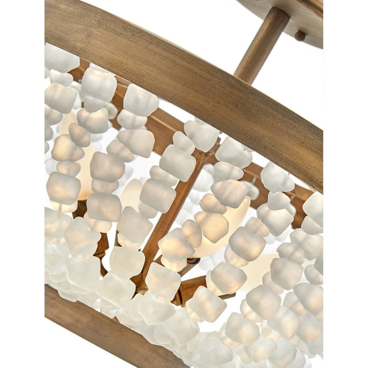 Bohemian Chic Burnished Gold & Soft Sea Glass LED Bowl Light