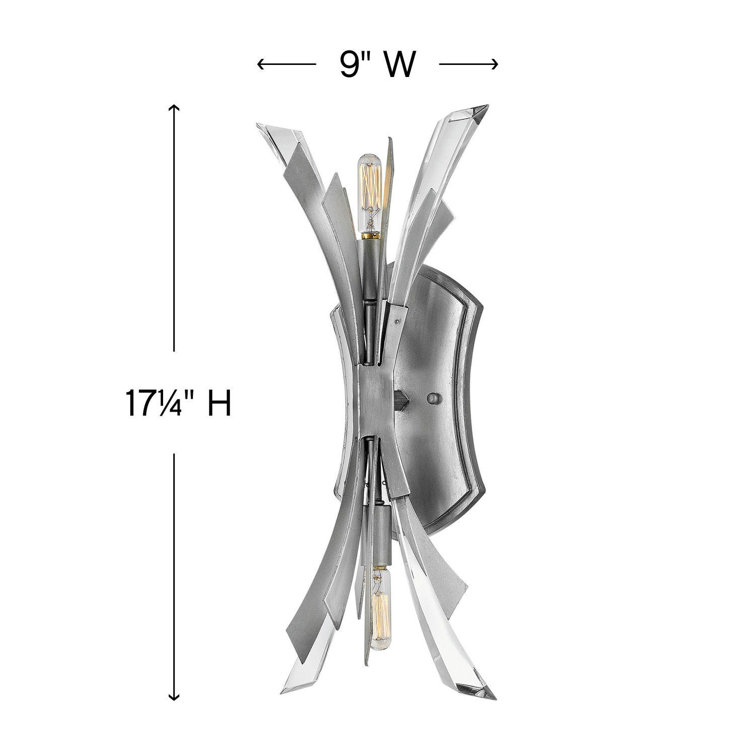 Glacial Silver 2-Light Candelabra Wall Sconce
