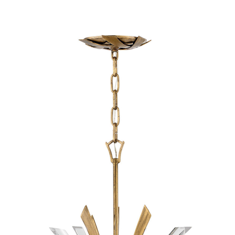 Vida Crystal Accents Burnished Gold Orb Chandelier, 42"