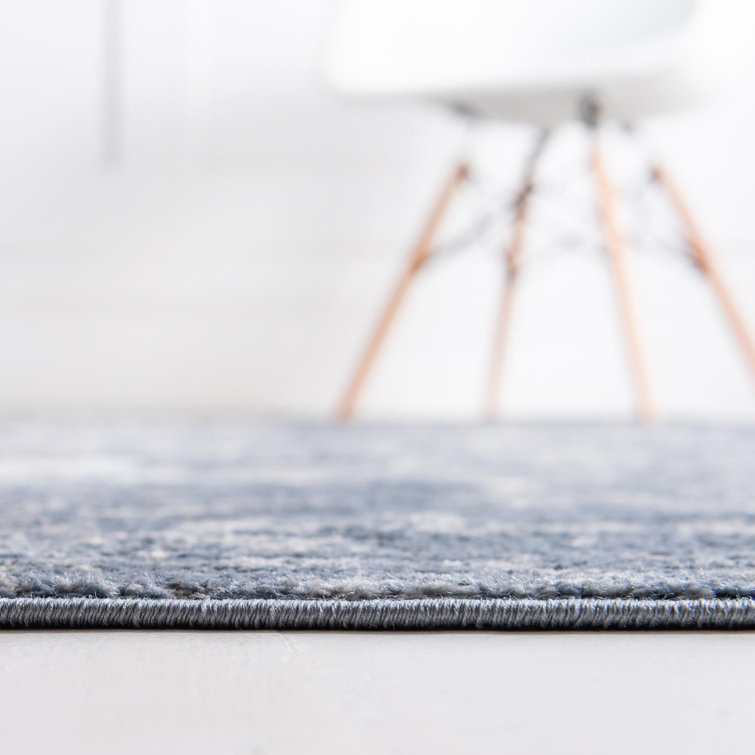 Astoria Blue Geometric Synthetic Indoor Rug