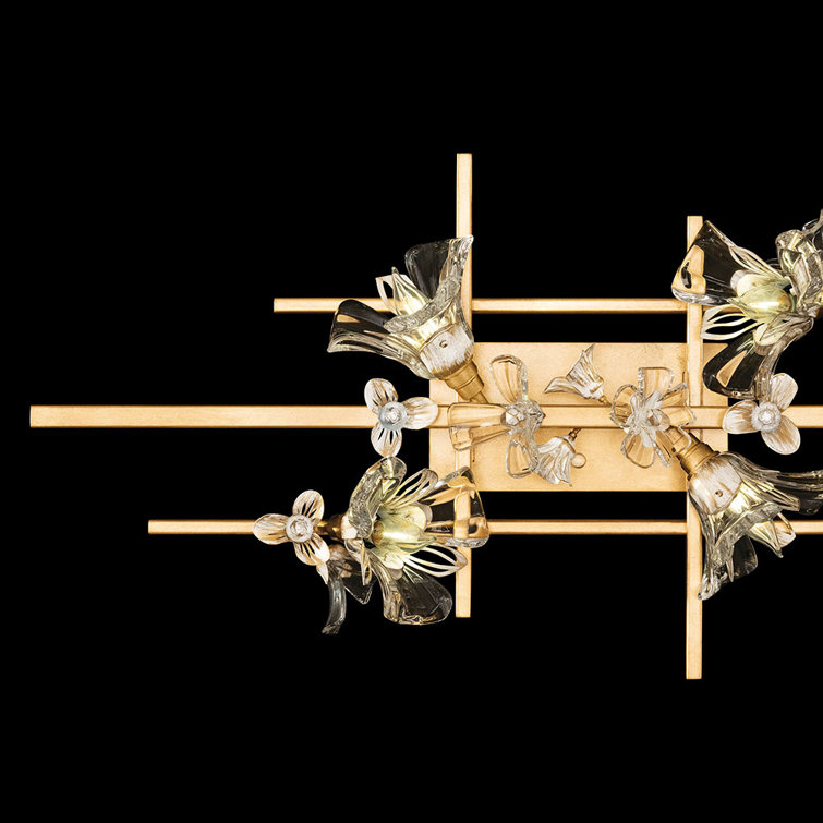 Azu 35" Gold Crystal LED Flush Mount Light