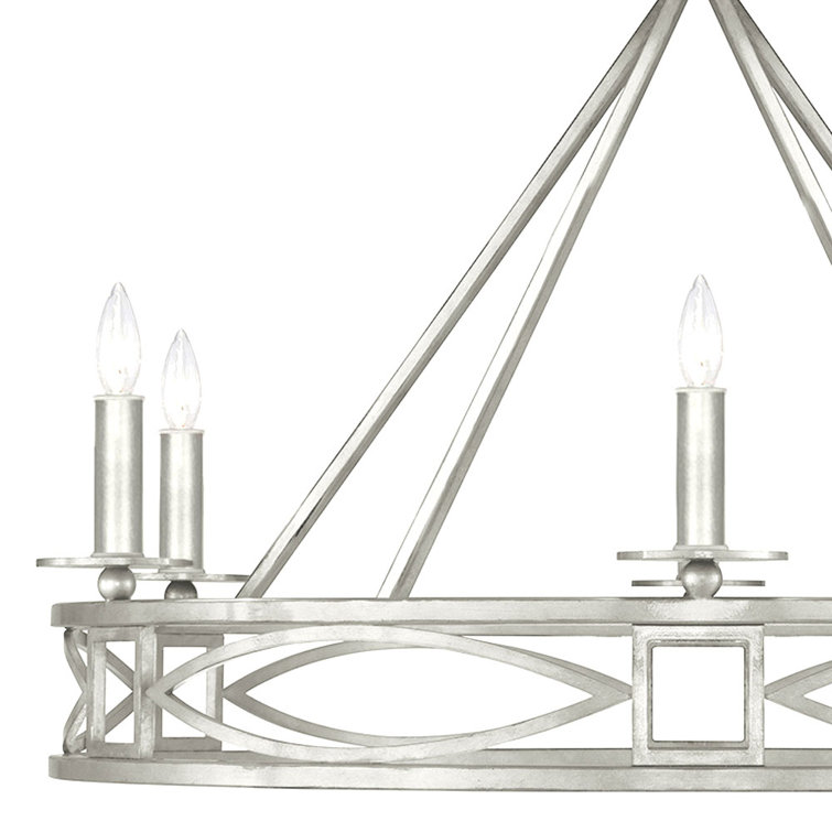 Cienfuegos Elegance 6-Light Silver Leaf Round Chandelier