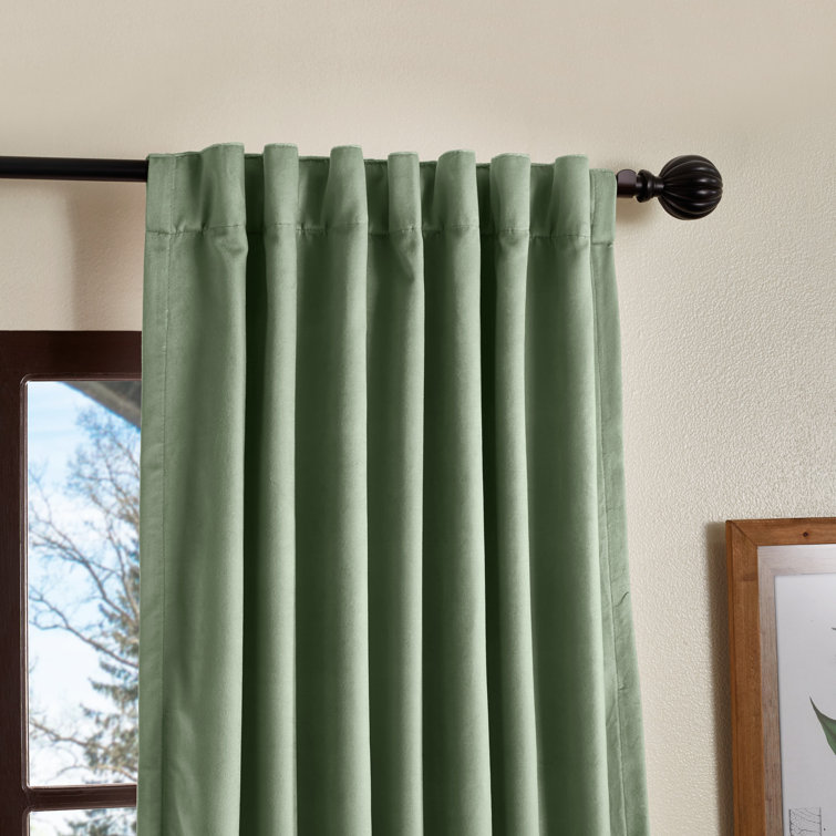 Pomegranate Velvet Blackout Rod Pocket Curtain Panels, 84"