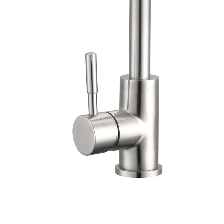 Brushed Nickel Single Handle Modern Kitchen Faucet