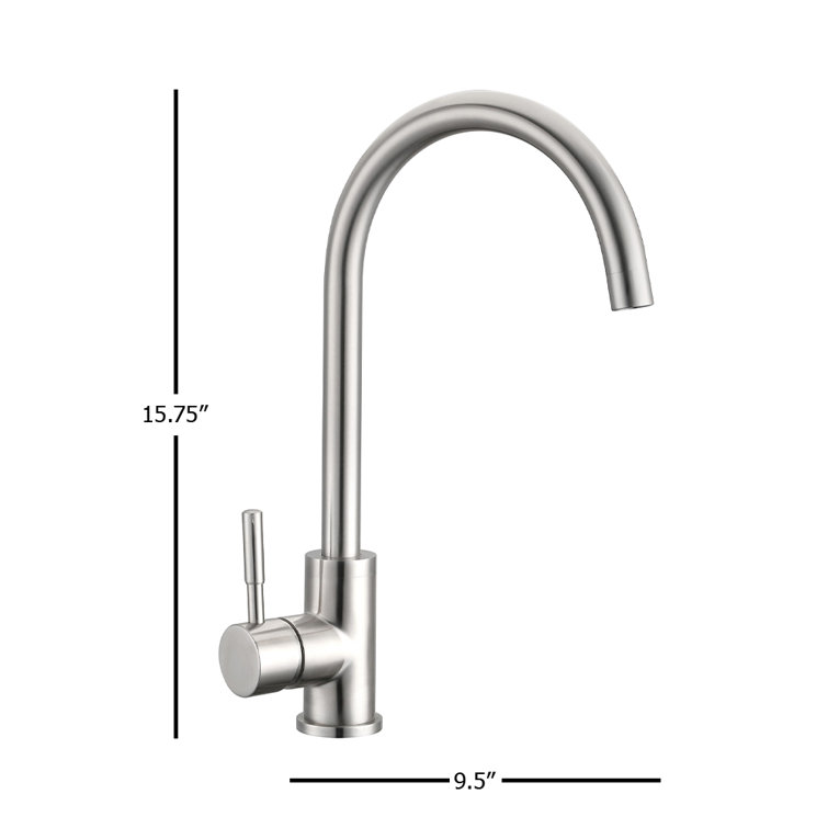 Brushed Nickel Single Handle Modern Kitchen Faucet