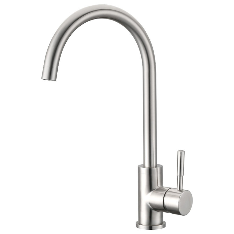 Brushed Nickel Single Handle Modern Kitchen Faucet