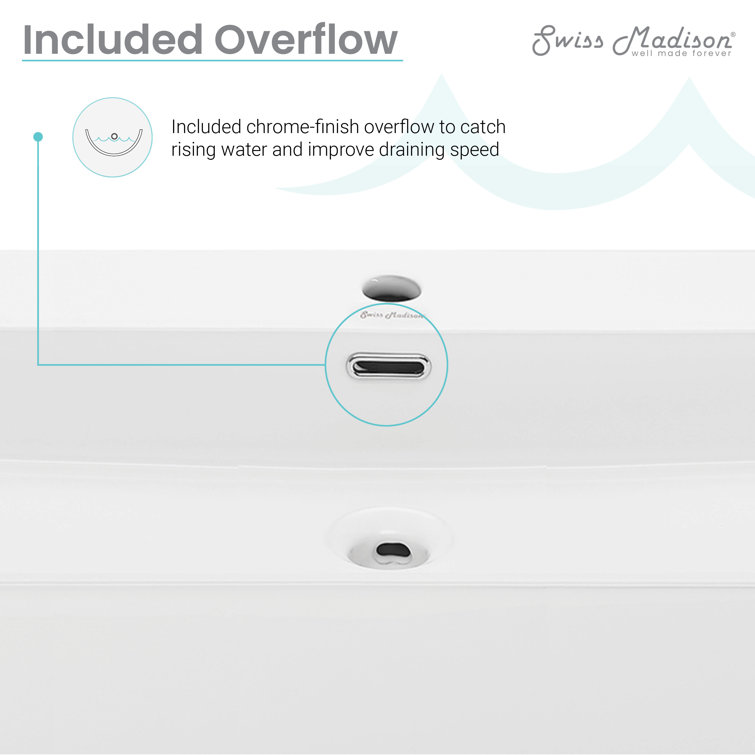 Claire 24" Glossy White Ceramic Wall-Mount Bathroom Sink