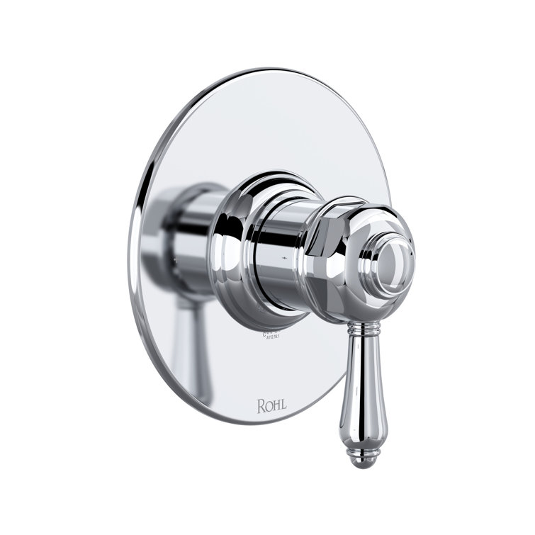 Polished Chrome Wall-Mounted Lever Shower Trim