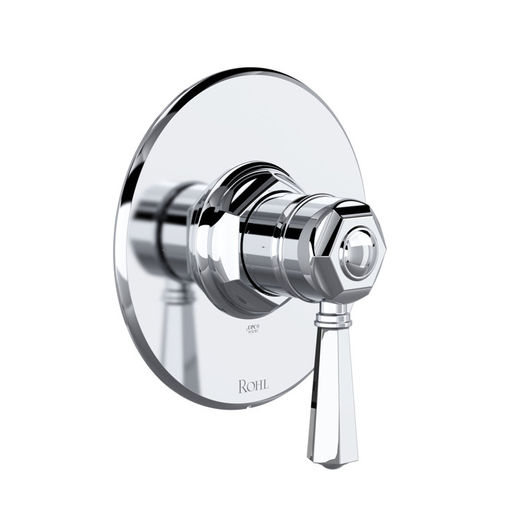 Polished Chrome Wall-Mounted Lever Shower Trim
