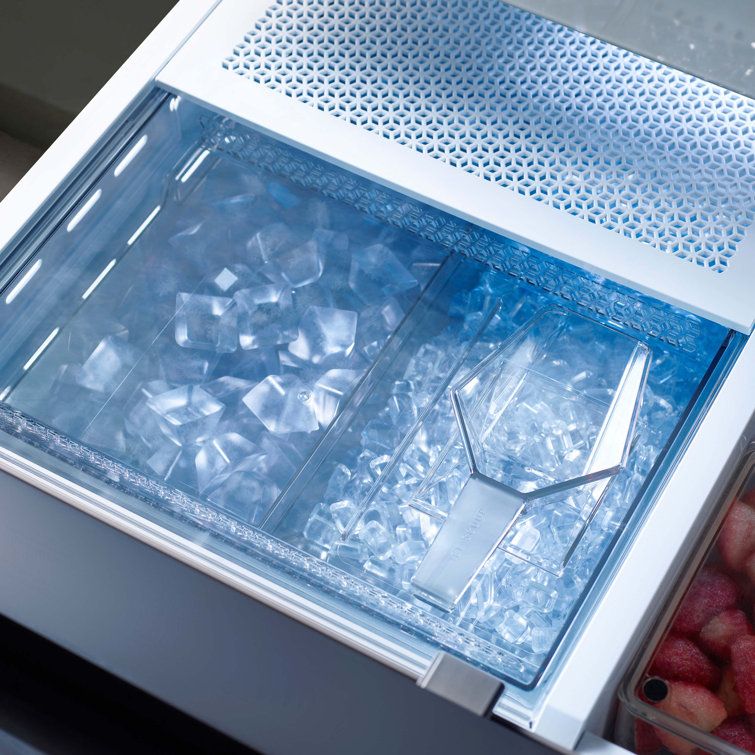 Morning Blue Glass 23 cu. ft. Smart French Door Refrigerator with Ice Maker