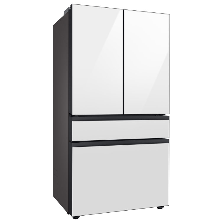 White Glass 23 cu. ft. 4-Door French Door Refrigerator