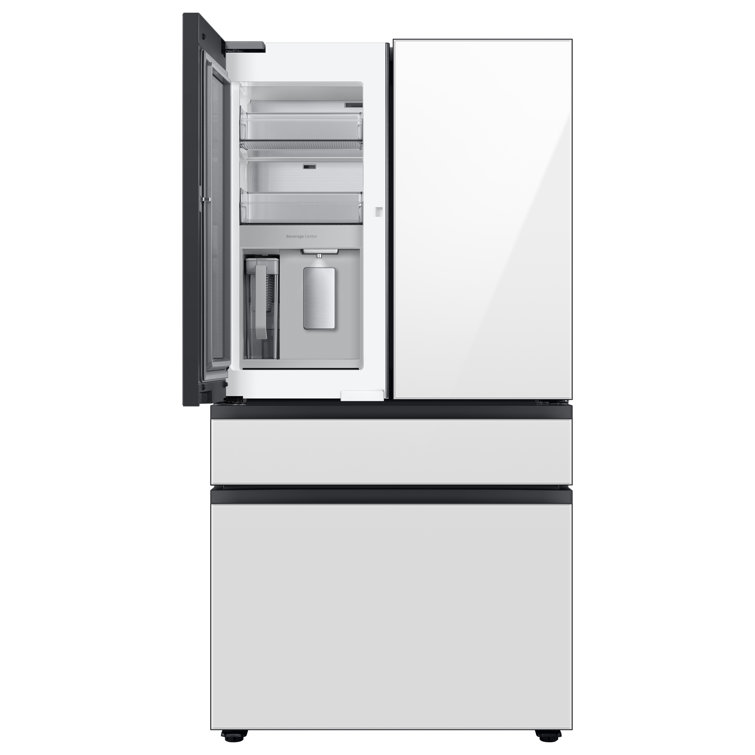 White Glass 23 cu. ft. 4-Door French Door Refrigerator