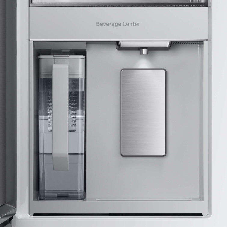 Morning Blue Glass 23 cu. ft. Smart French Door Refrigerator with Ice Maker