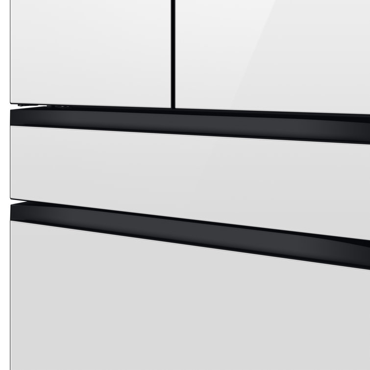 White Glass 23 cu. ft. 4-Door French Door Refrigerator