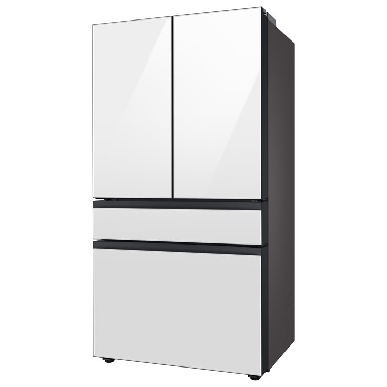 White Glass 23 cu. ft. 4-Door French Door Refrigerator