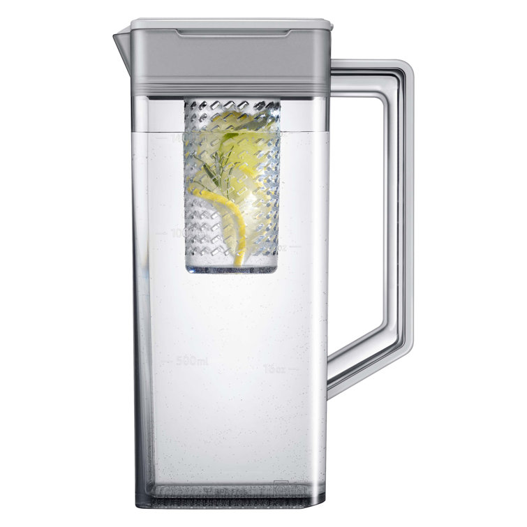 Morning Blue Glass 23 cu. ft. Smart French Door Refrigerator with Ice Maker