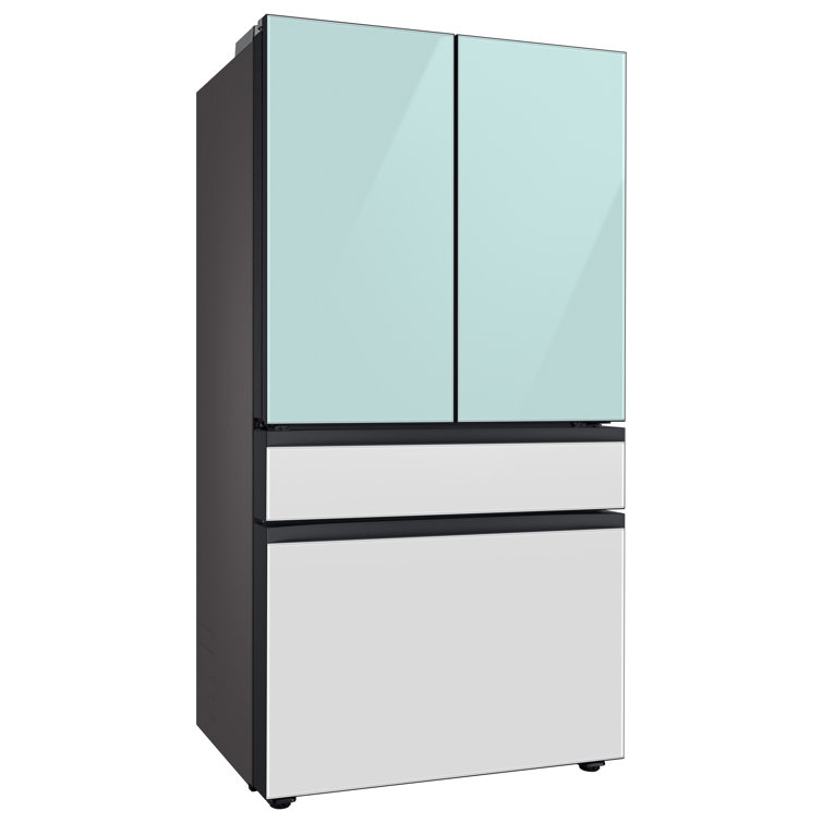 Morning Blue Glass 23 cu. ft. Smart French Door Refrigerator with Ice Maker