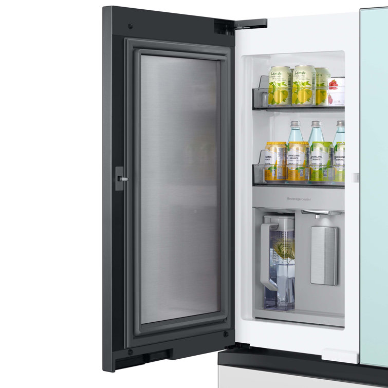 Morning Blue Glass 23 cu. ft. Smart French Door Refrigerator with Ice Maker