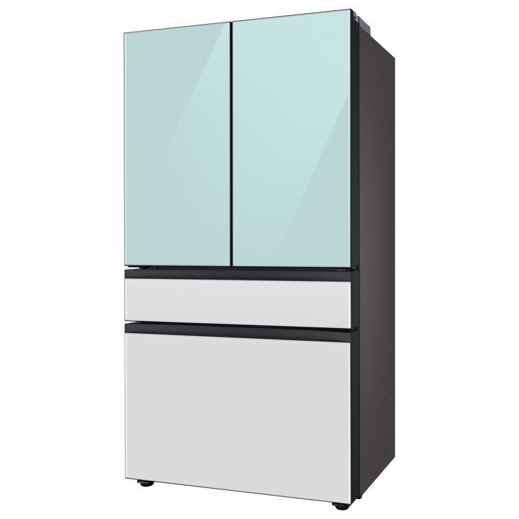 Morning Blue Glass 23 cu. ft. Smart French Door Refrigerator with Ice Maker