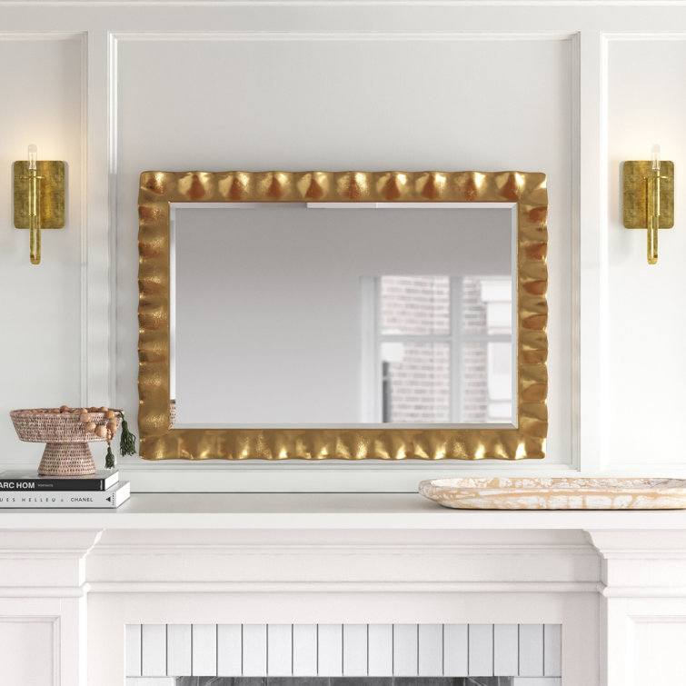 Hand Forged Gold Leaf Rectangular Wall Mirror