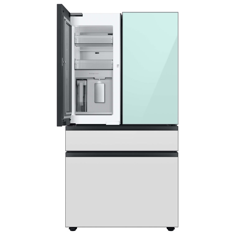 Morning Blue Glass 29 cu. ft. Smart French Door Refrigerator with Ice Maker