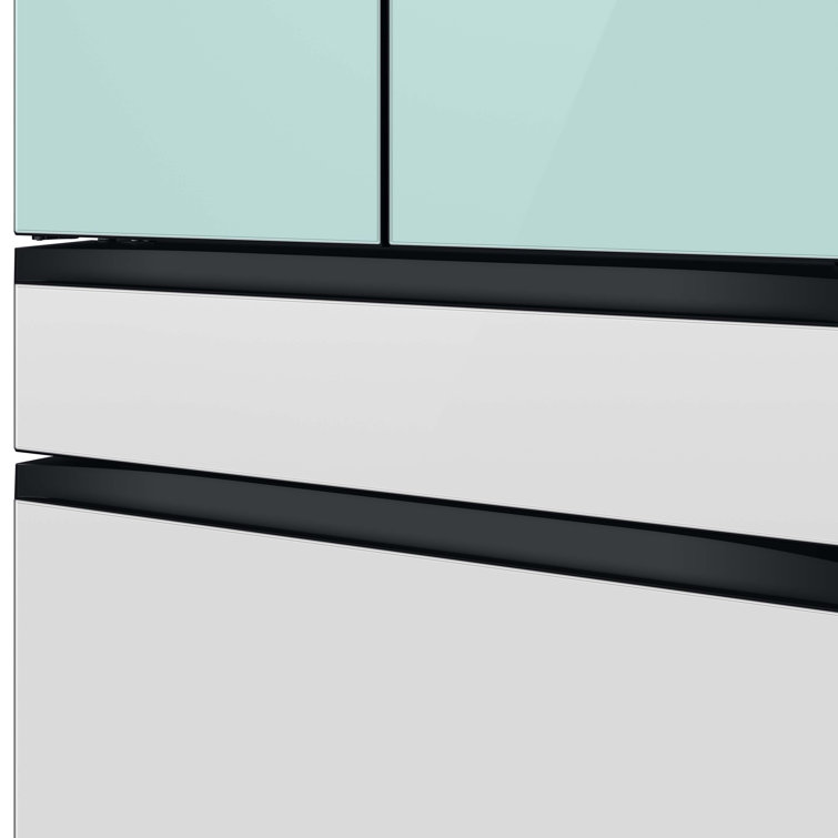 Morning Blue Glass 29 cu. ft. Smart French Door Refrigerator with Ice Maker