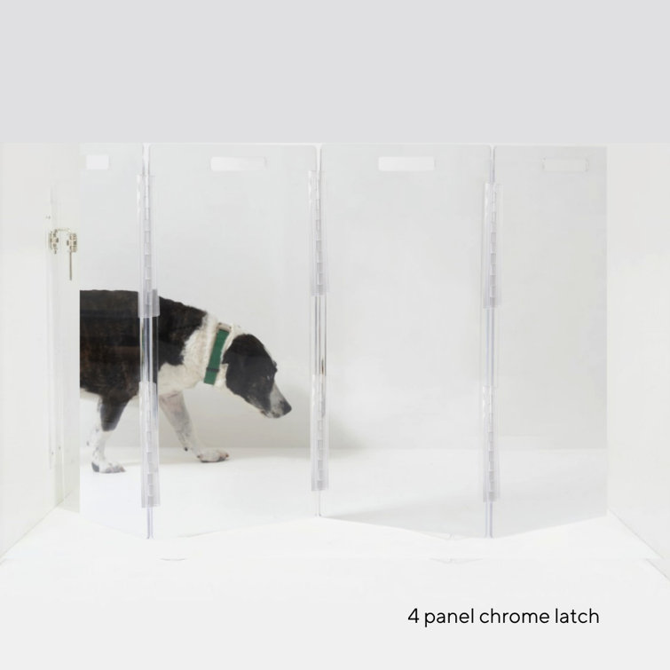 Clear Acrylic Zig Zag Wall Mounted Pet Gate with Metal Latch